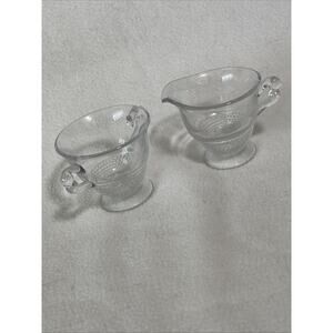Duncan Miller Teardrop Creamer and Sugar Bowl